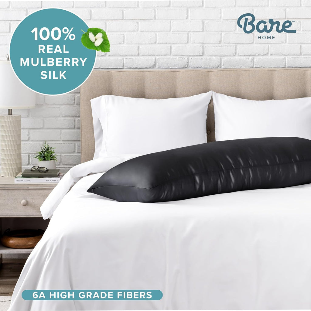 BareHome Bare Home 100% Mulberry Silk Pillowcase for Hair and Skin - Ultra 6A Grade 19 Momme Silk Pillow Case - Hidden Zipper - Breathable…
