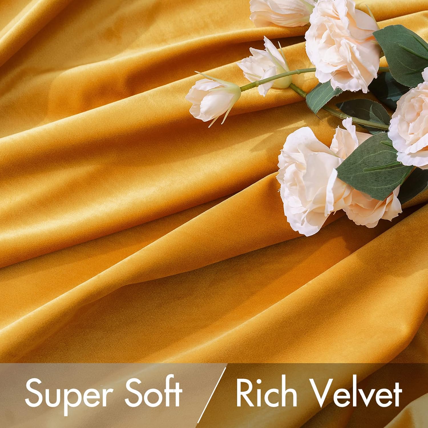 Miulee Velvet Curtains 96 inches 2 Panels - Luxury Blackout Curtains for Bedroom Living Room Thermal Insulated Fall Decor Super Soft Window…