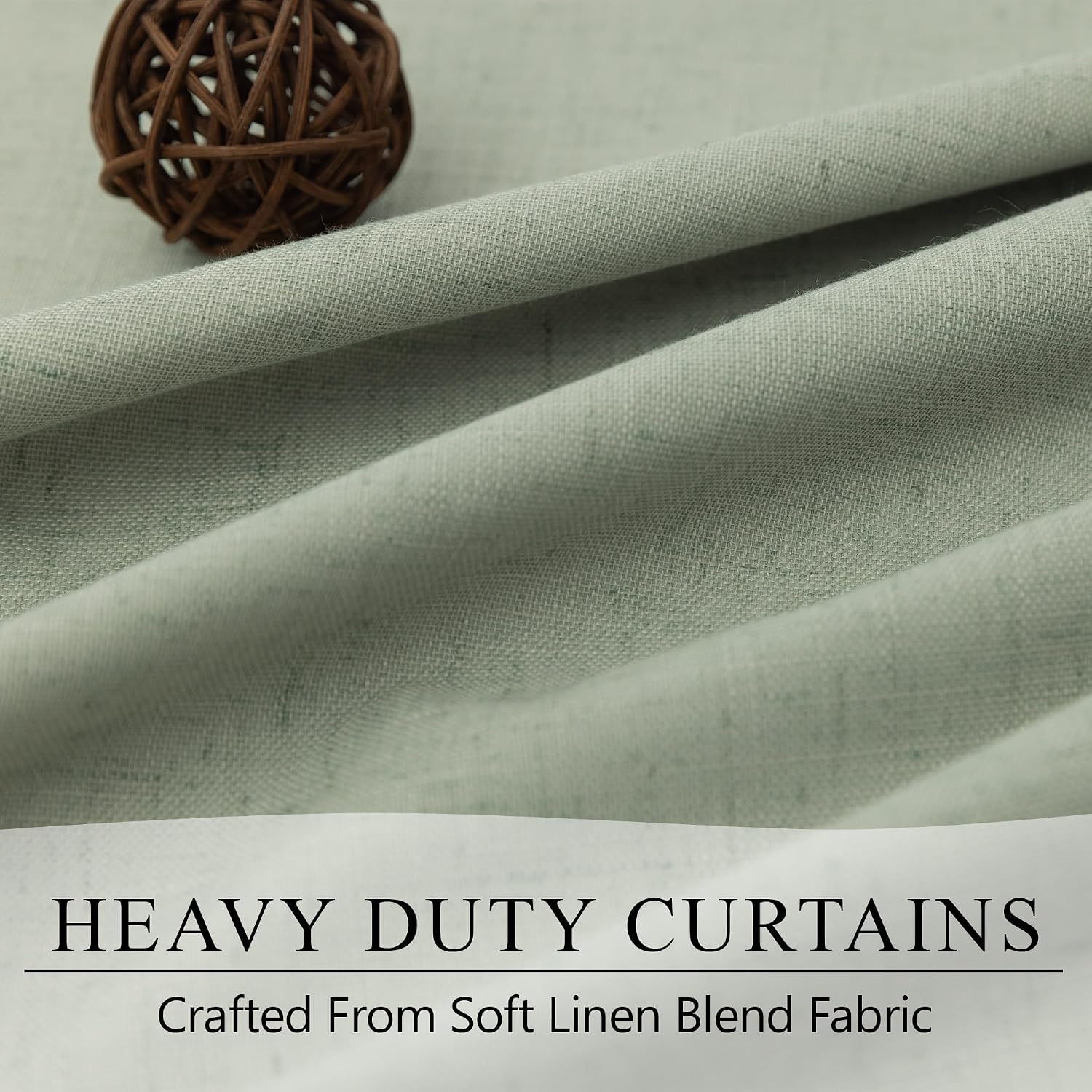 Dancurton Living Room Green Black Out Curtains 63 Inch Long 2 Panel Thermal Insulated Heat Blocking Sage Green Light Curtains for Nursery T…
