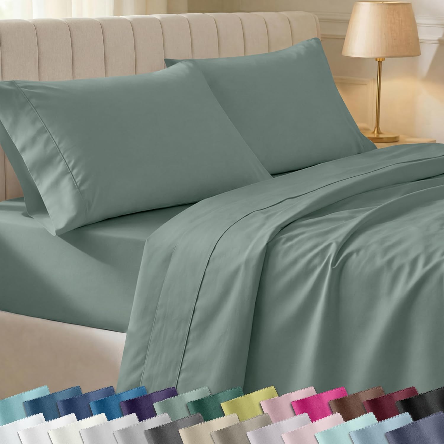 CaliforniaDesignDen California Design Den Soft 100% Cotton Bed Sheets Twin XL Set, 400 Thread Count Good Housekeeping Award Winner, Silky S…