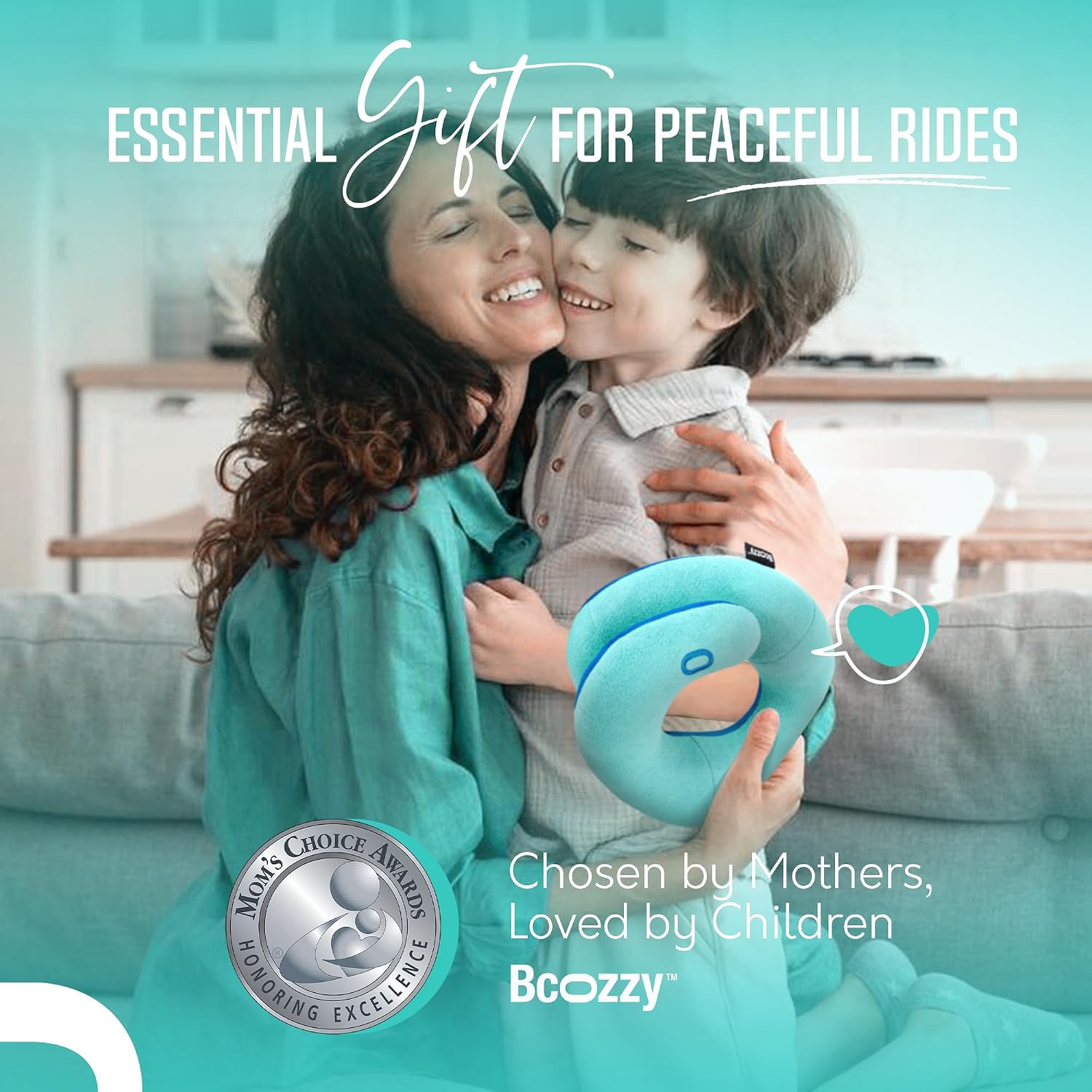 BCOZZY Kids Chin Supporting Travel Pillow for Ages 3–7- Patented Soft Neck Pillow for Head and Chin Support in Car Seat and Airplane.…