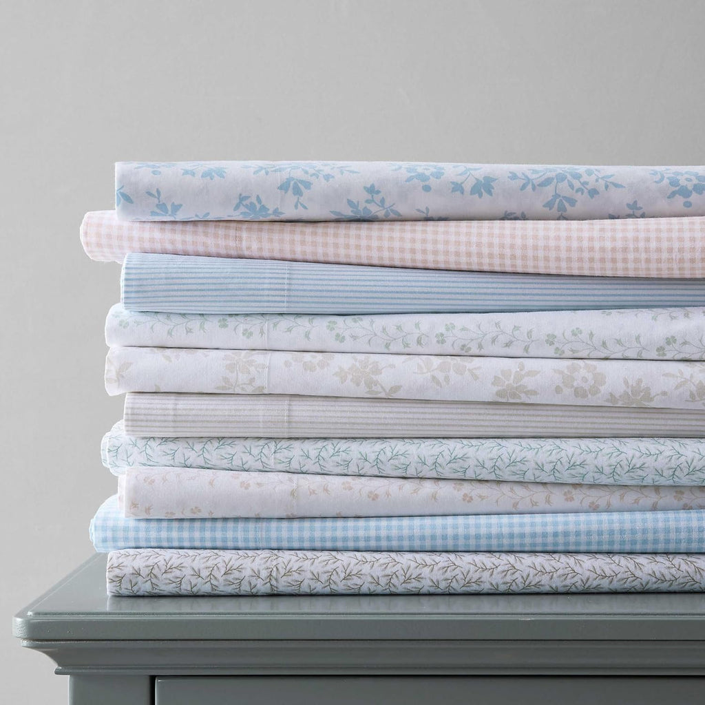 MarthaStewart Martha Stewart - Queen Size Sheets Set, Crisp & Tailored Cooling Sheets w/a Naturally Smooth Cotton Percale Lightweight Feel…