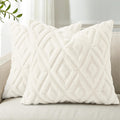 decorUhome Summer Couch Euro Sham Throw Pillow Covers 24x24 Set of 2, Decorative Soft Plush Faux Fur Wool Accent Pillow Covers for Modern F…