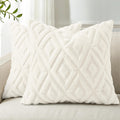 decorUhome Summer Couch Euro Sham Throw Pillow Covers 26x26 Set of 2, Decorative Soft Plush Faux Fur Wool Accent Pillow Covers for Modern F…