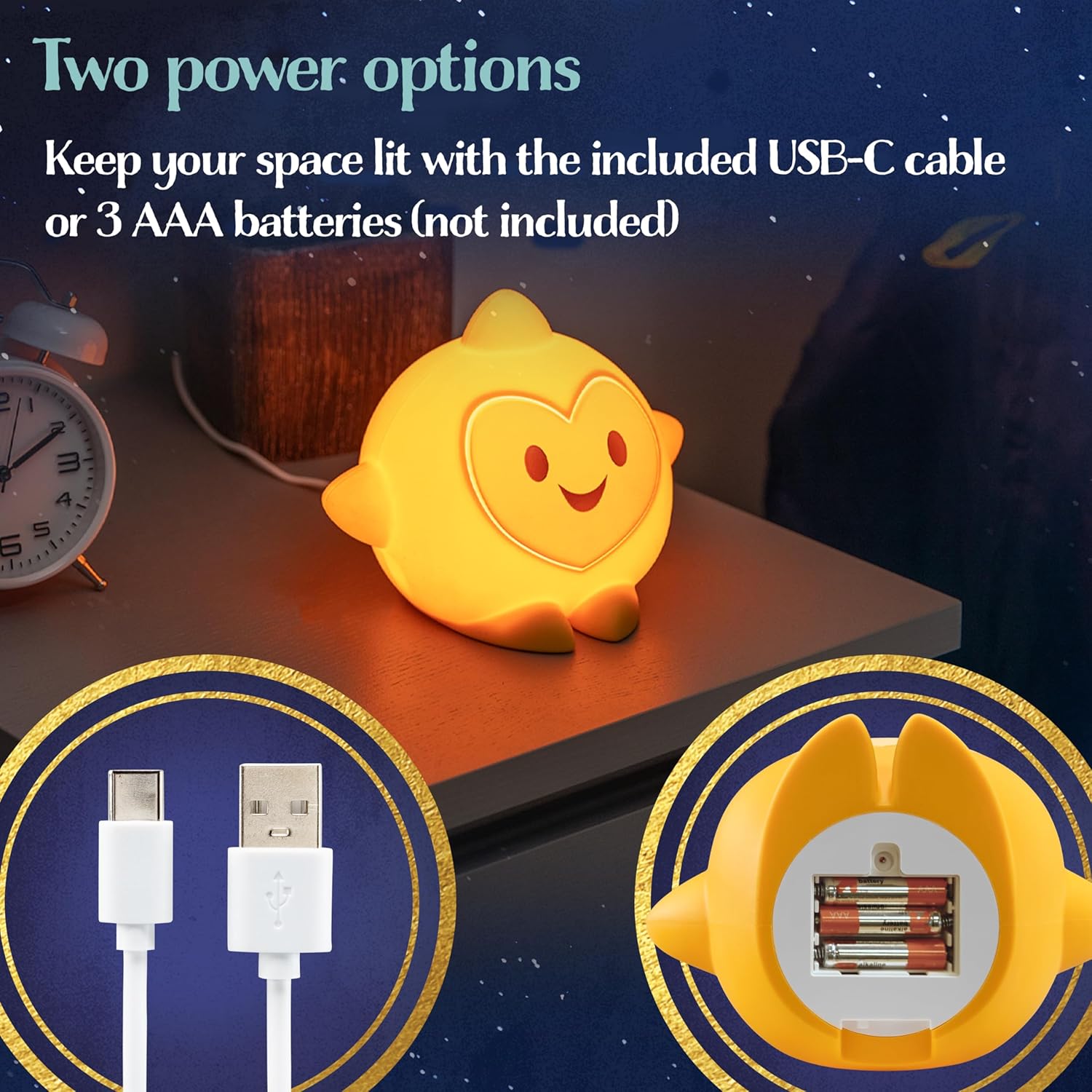 Disney Wish Squishy Light, Night Light for Kids, USB Lamp, Battery Operated, Dimmable, Star Light Ideal for Bedroom, Playroom, Living…