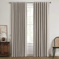 Miulee 100% Blackout Curtains for Bedroom, Linen Solid Luxury Decor Thermal Insulation Room Darkening Drapes for Living Room Nursery Back T…