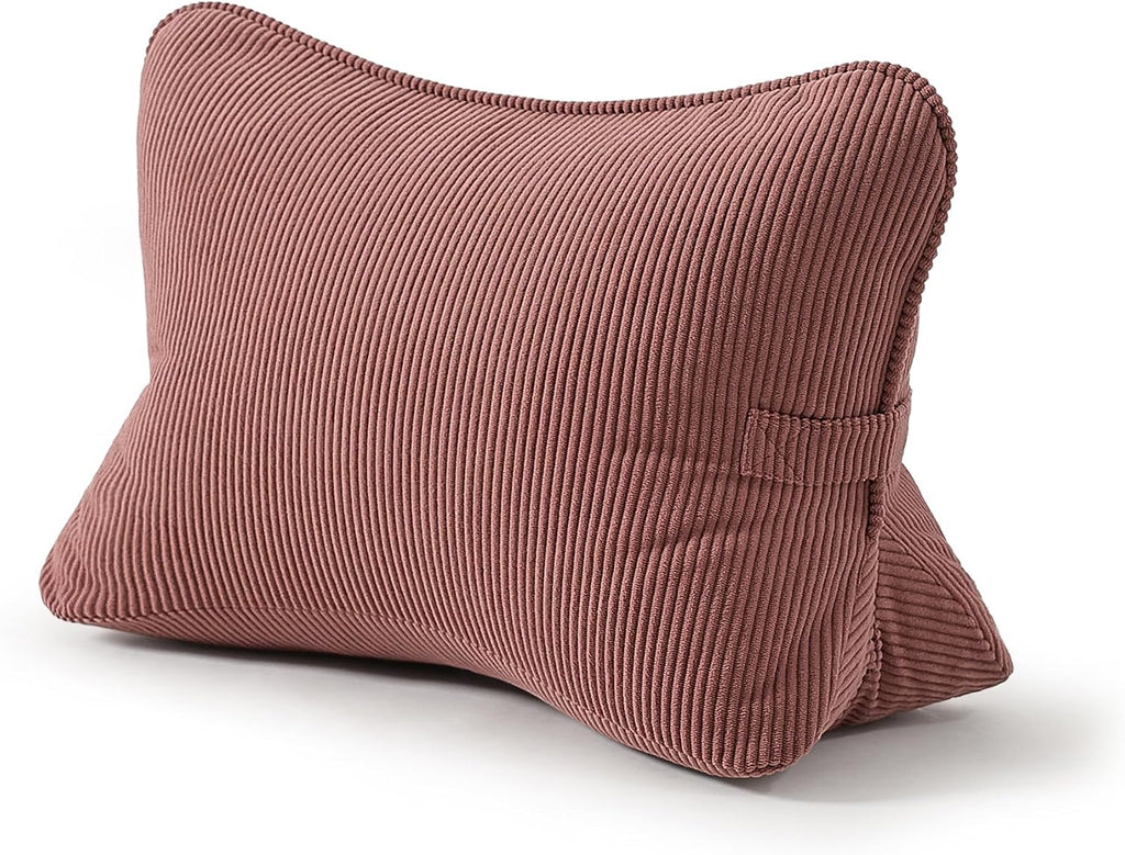 Pat. Pend. Corduroy Back Pillow for Sitting Up & Reading, Ergonomic Triangle Lumbar Support Cushion for Sofa, Armchair & Bed, Removable…