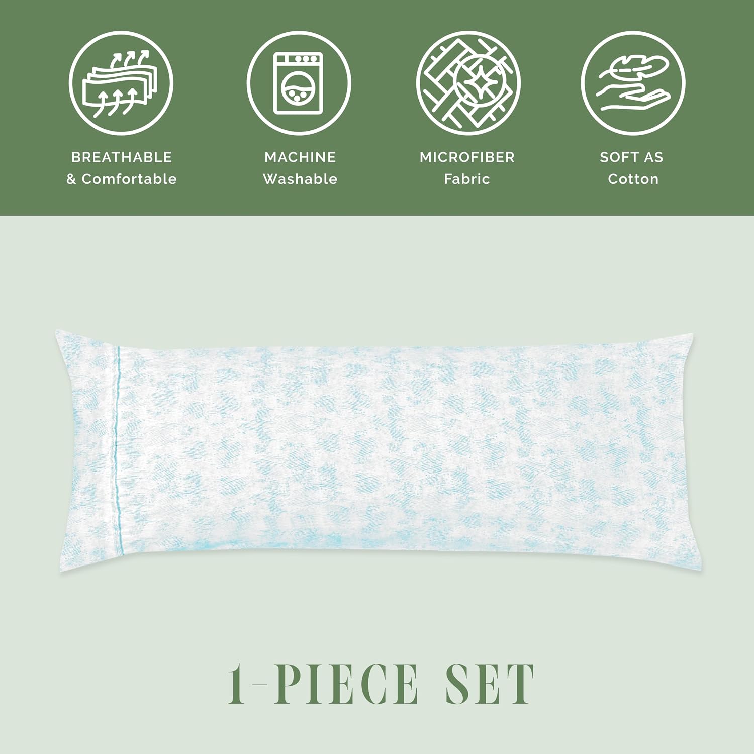 Elegantcomfort Elegant Comfort Ultra Soft 1-Piece Set Sea Waves Print Pillowcases - 1500 Hotel Quality Microfiber, Soft and Smooth Hidden Z…