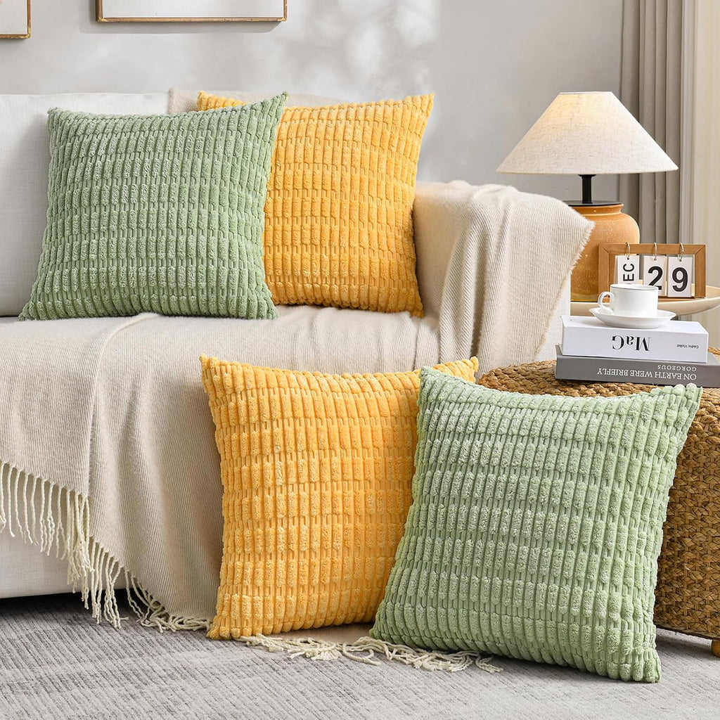 Fancy Homi 4 Packs Decorative Throw Pillow Covers for Living Room Couch Bed, Modern Farmhouse Boho Home Décor Accent Cushion Case, 20" x…