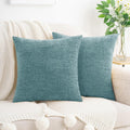 Hwy50 HWY 50 Smoky Blue Couch Pillow Covers 22x22 Inch Pack of 2, Soft Chenille Decorative Throw Pillow Cases Farmhouse for Sofa Living Roo…