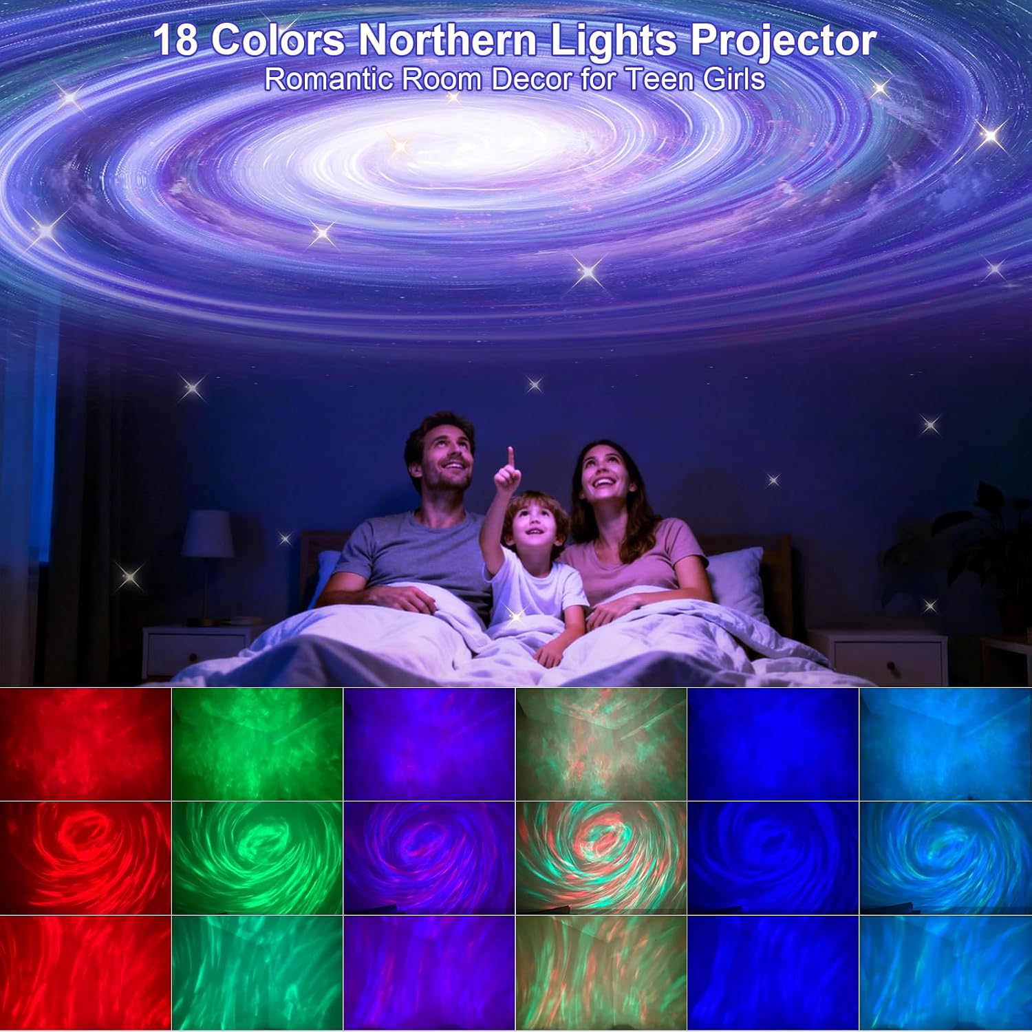 3 in 1 Light Projector for Room Decor Aesthetic, Northern Lights Projector, Ocean Lamp & Galaxy Projector for Bedroom Decor, Valentine's…