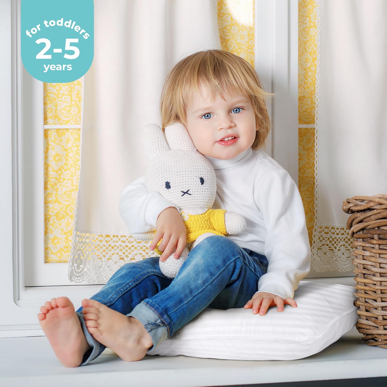 Utopiabedding Utopia Bedding Toddler Pillow (White, 2 Pack), 14x19 Small Pillow for Kids, Soft and Breathable Cotton Blend Shell, Polyester…