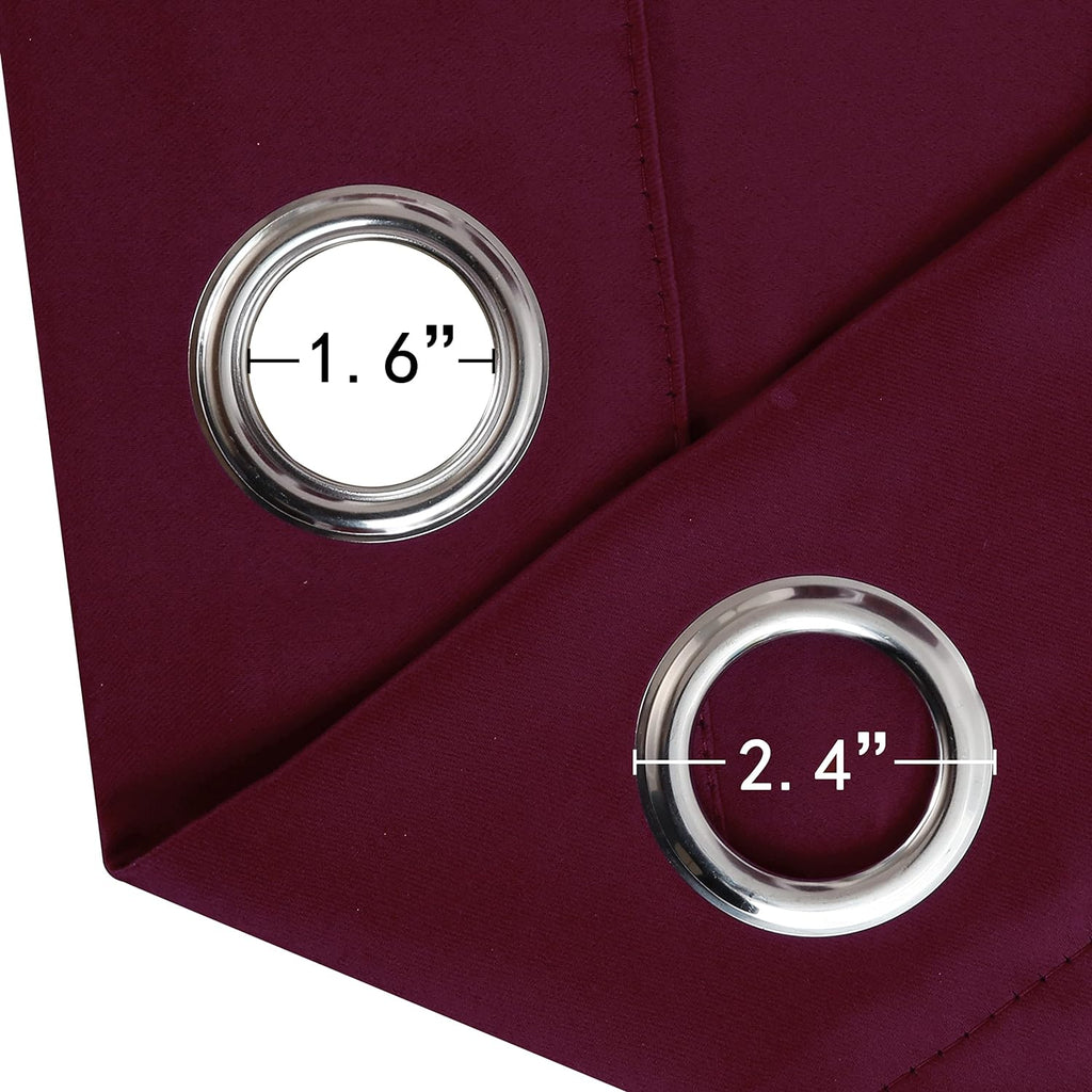 Lemomo Burgundy Red Thermal Blackout Curtains/38 x 84 Inch/Set of 2 Panels Room Darkening Curtains for Bedroom 84 Inch Red
