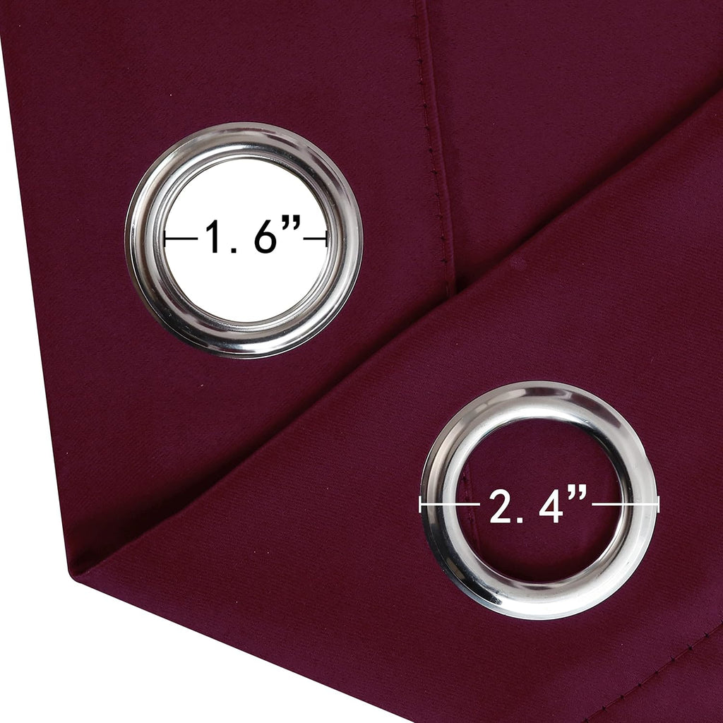Lemomo Burgundy Red Thermal Blackout Curtains/52 x 108 Inch/Set of 2 Panels Room Darkening Curtains for Bedroom 108 Inch Red