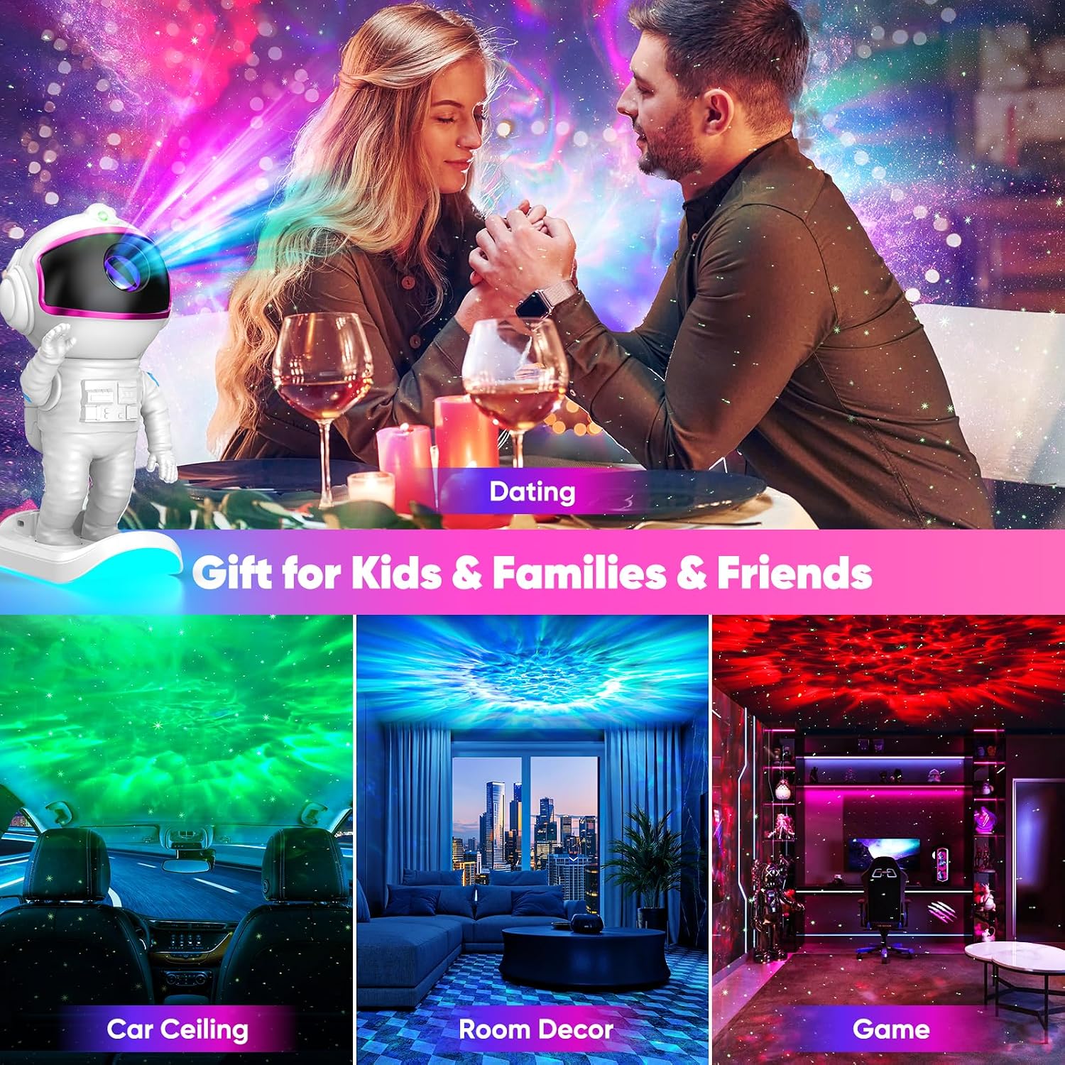 Astronaut Galaxy Projector, Star Projector Night Light with Timer and Remote for Bedroom, Kids Room Decor, Gifts for Adults, Teens…