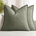 Set of 2 Decorative 100% Cotton Waffle Euro Sham Pillow Covers 26x26, Neutral Throw Pillows Weave European Cushion Cases for Couch Sofa…