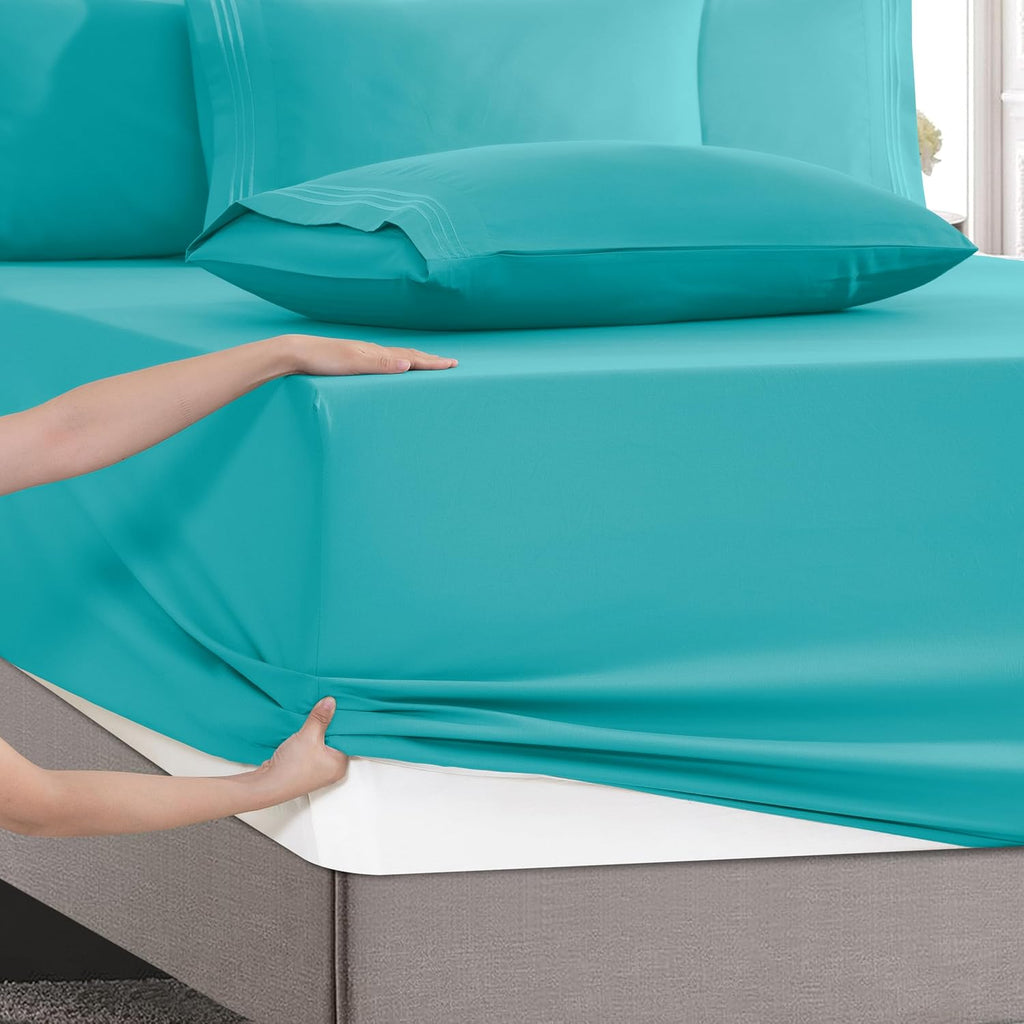 MocassiLuxuryBedding Mocassi Luxury 6-Piece Sheet Set, Ultra Soft 1800 Hotel Quality Microfiber Sheet Set, Fits Mattresses Up to 18 to 24 I…