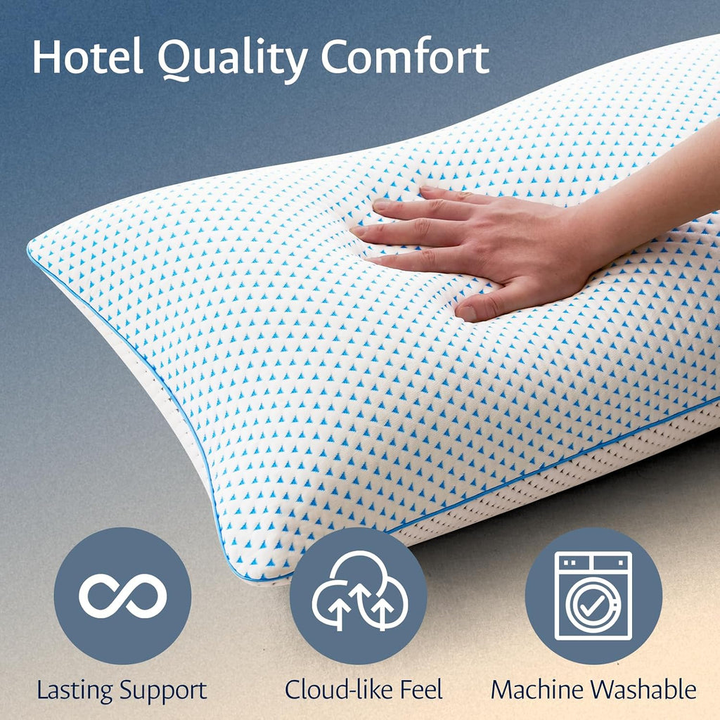 Fulocean Cooling Pillows King Size 1 Pack for Sleeping, Adjustable Shredded Gel Memory Foam Cool Pillows for Side, Back, Hot Sleeper, Mediu…