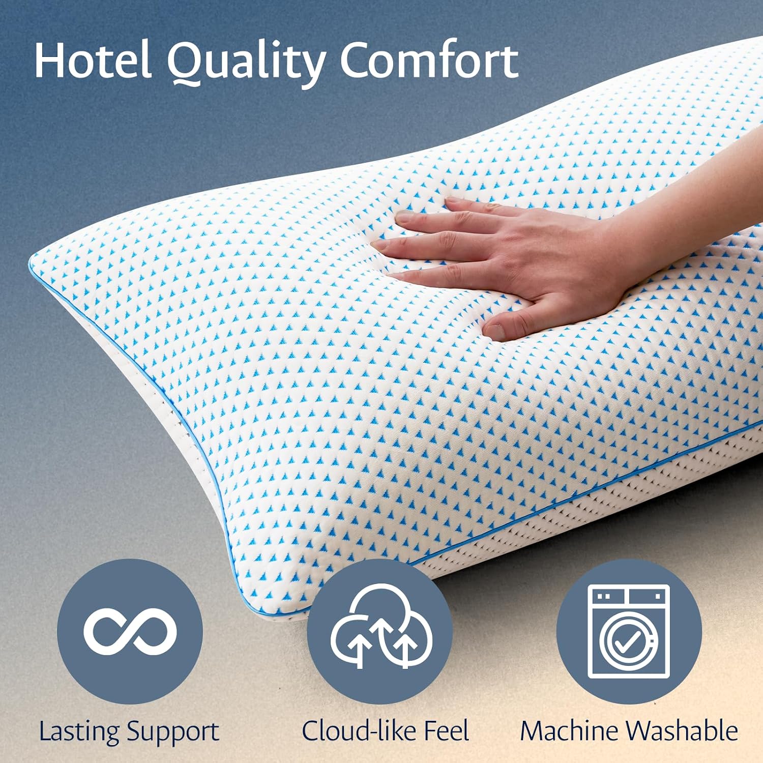 Fulocean Cooling Gel Memory Foam Pillow Queen Size for Sleeping 1 Pack, Thick Adjustable Firm Shredded Foam Bed Pillows for Side, Back, Sto…