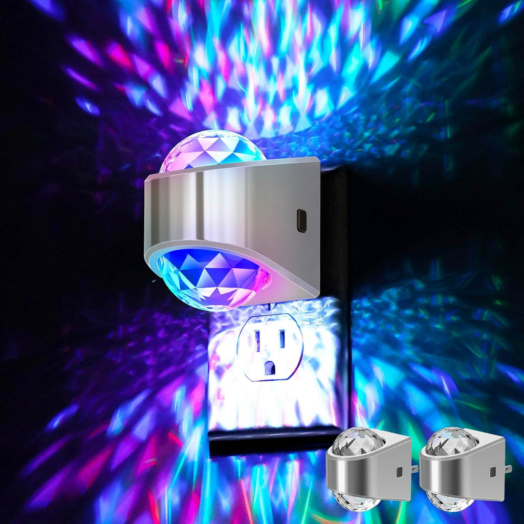 Night Lights Plug into Wall, Star Projector for Bedroom, Silver Night Light Projector for Kids, 9-Color RGB Galaxy Nightlight with Dusk…