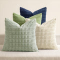 MIULEE Soft Corduroy Spring Throw Pillow Covers Set of 4 Green Blue 18x18 Inch Modern Farmhouse Boho Decorative Accent Cushion Covers for…