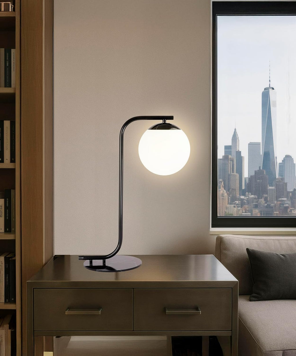 Harvestland Midnight Sphere 20” Bedside Lamp – Globe Table Lamp & Modern Table Lamps for Living Room, Nightstand Lamp, Side Table Lamp for…