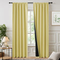 Nicetown 100% Blackout Curtains for Patio Sliding Glass Door, Paler Yellow W52 x L84 Set of 2 Light Blocking & Soundproof Drapes, Rod Pocket…