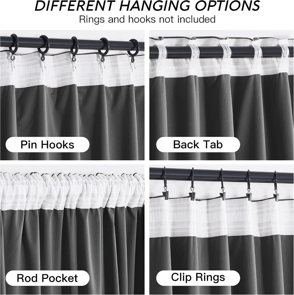 Rybhome RYB HOME Velvet Blackout Curtains for Bedroom - Super Soft Room Darkening Curtains Thermal Insulated Drapes Heat Block Window Panel…