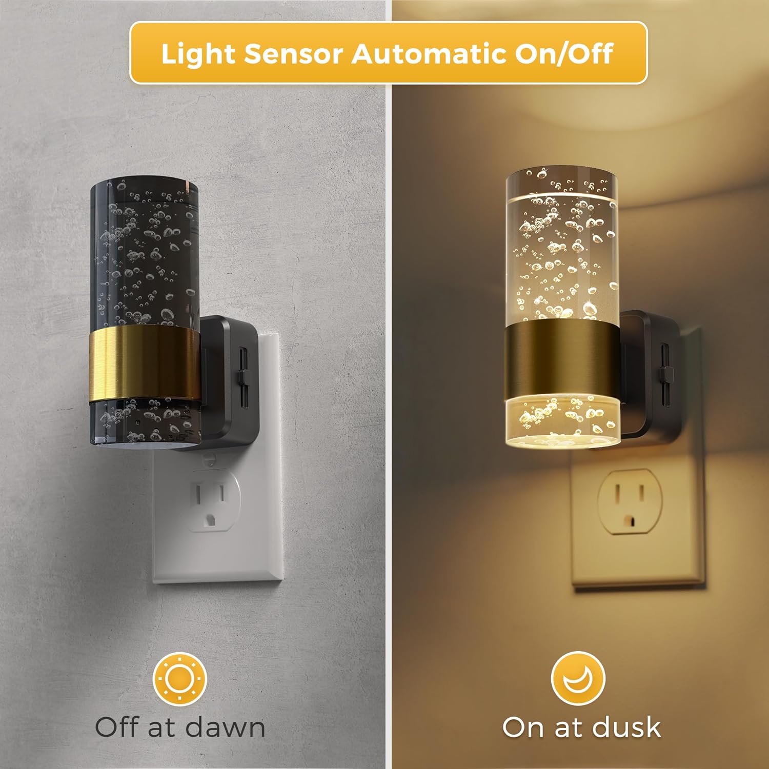 L LOHAS LED Night Lights Plug into Wall, Acrylic Night Light, Dimmable Nightlight with 0-100 LM Adjustable Brightness, 3000K Plug in Night…