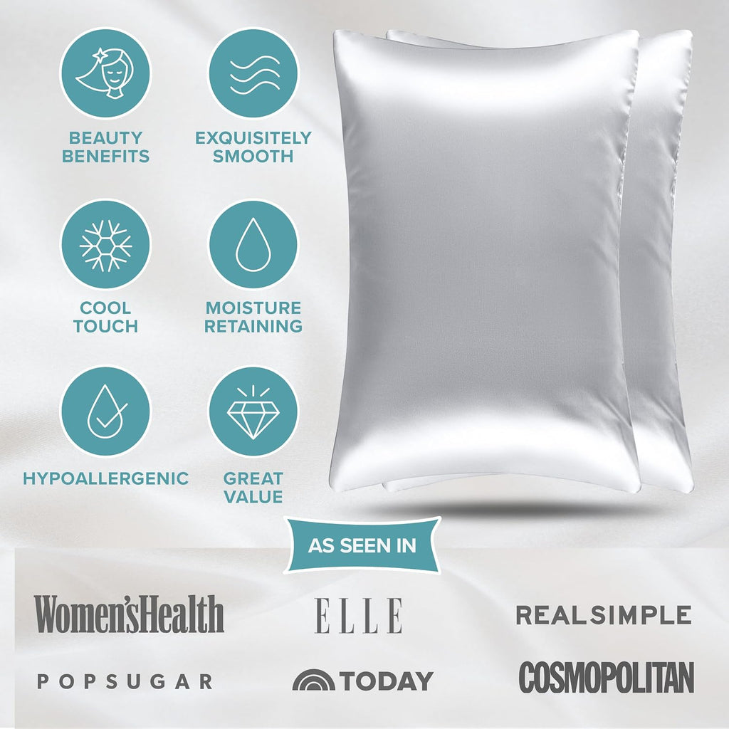 BareHome Bare Home 100% Mulberry Silk Pillowcase for Hair and Skin - Ultra 6A Grade 19 Momme Silk Pillow Case - Hidden Zipper - Breathable…