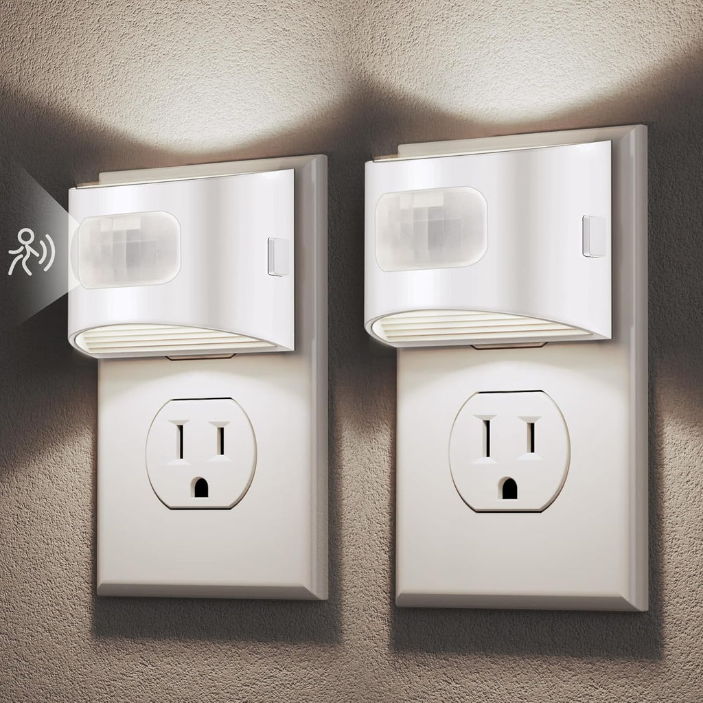 DORESshop LED Night Light[2 Pack], Night Lights Plug into Wall, 3 Mode Plug in Night Light with Motion Sensor, Dusk to Dawn Sensor…