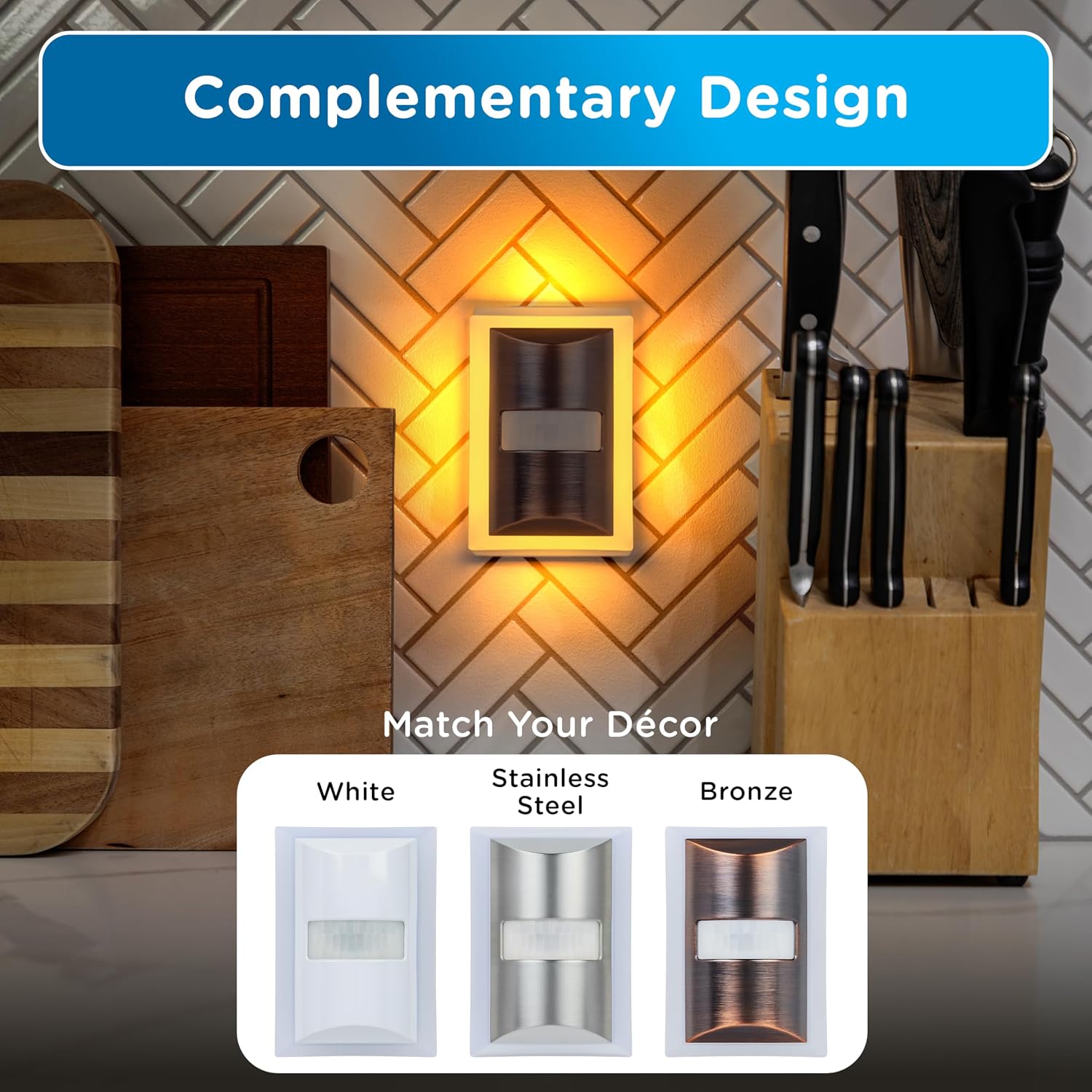 Enbrighten SleepLite LED Night Light Motion Sensor Nightlight Dusk to Dawn Amber Lights Ambient Lighting Room Decor for Bedroom Baby…