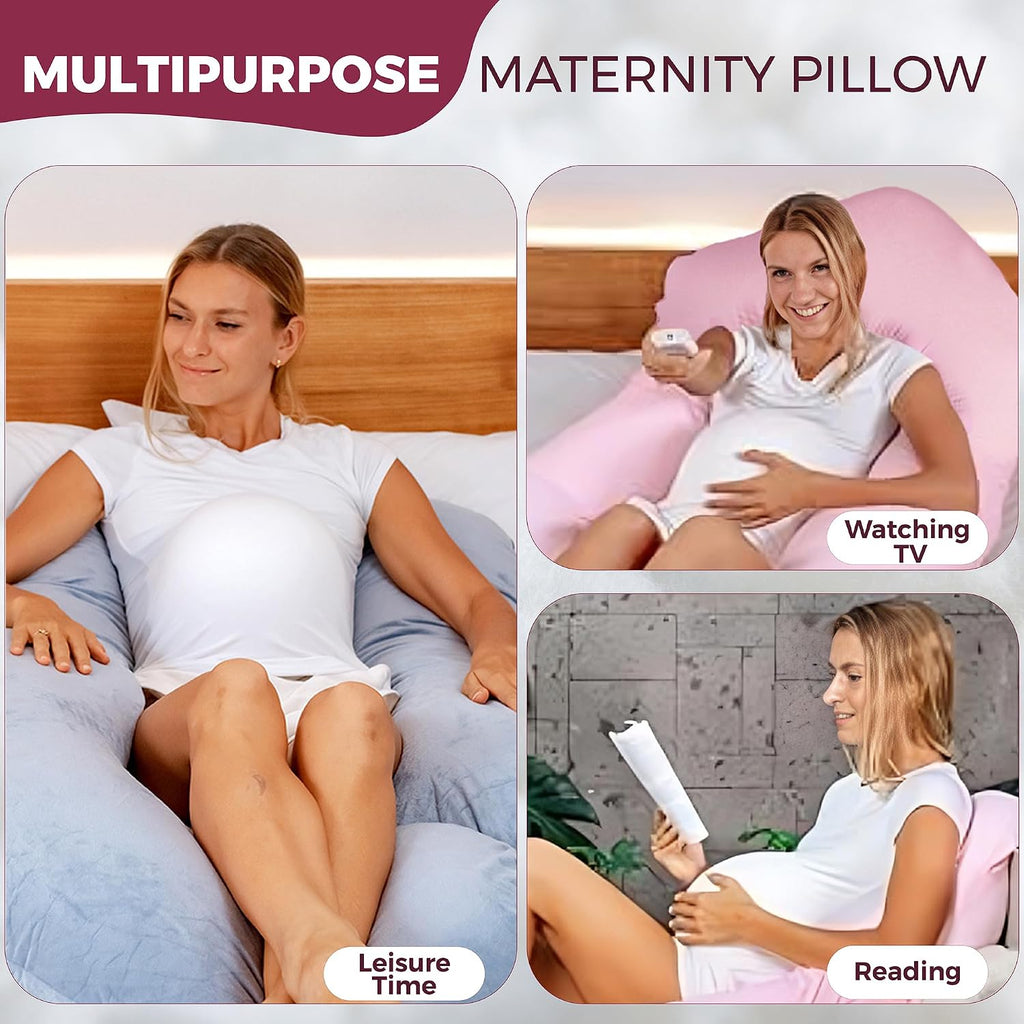 Pillani Pregnancy Pillows for Sleeping - V C U Shaped 57inch Full Body Pillow with Removable Washable Cover, Cooling Maternity Pillow for P…