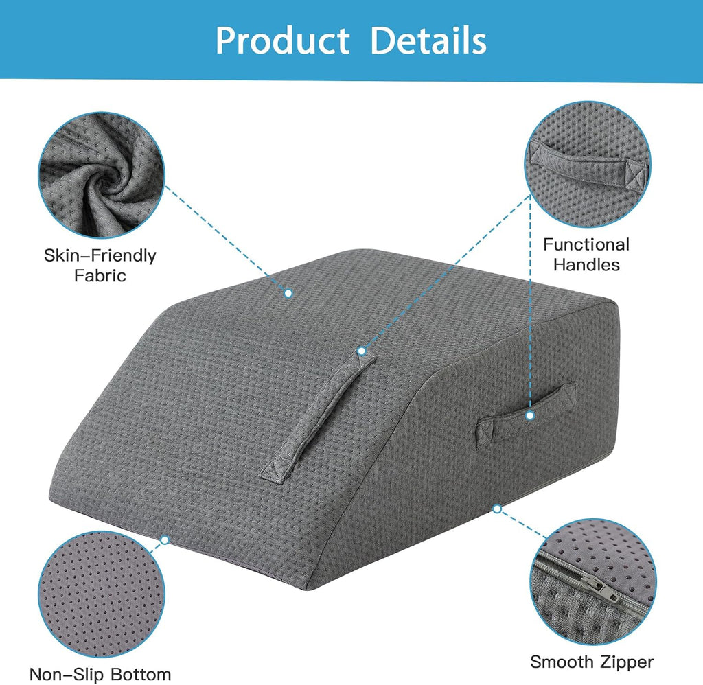 MEGCXIT Leg Pillow Elevation Blood Circulation, Leg Wedge for Elevation for Swelling, Leg Elevating Pillow for After Surgery, Memory Foam…