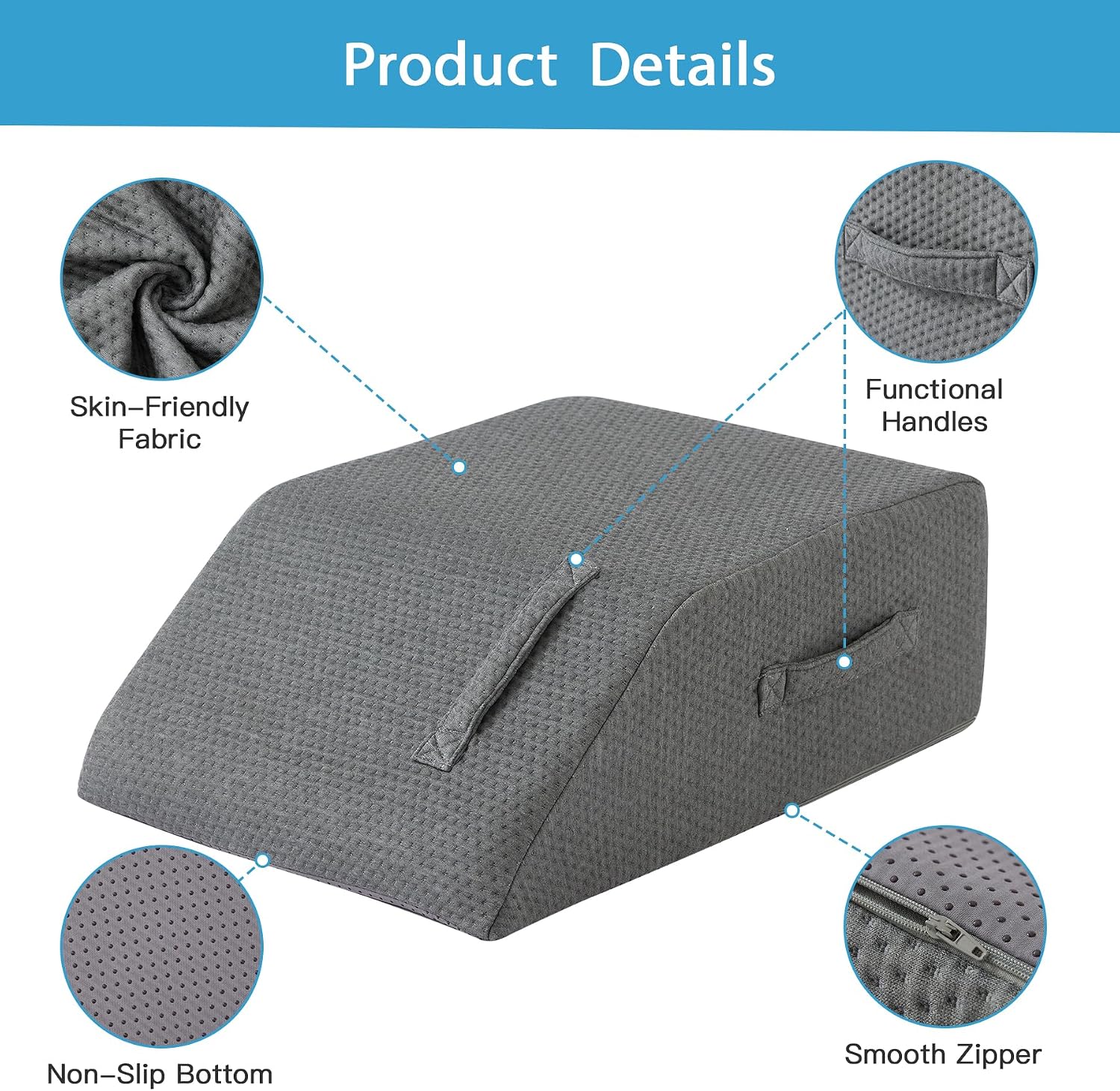 MEGCXIT Leg Pillow Elevation Blood Circulation, Leg Wedge for Elevation for Swelling, Leg Elevating Pillow for After Surgery, Memory Foam…