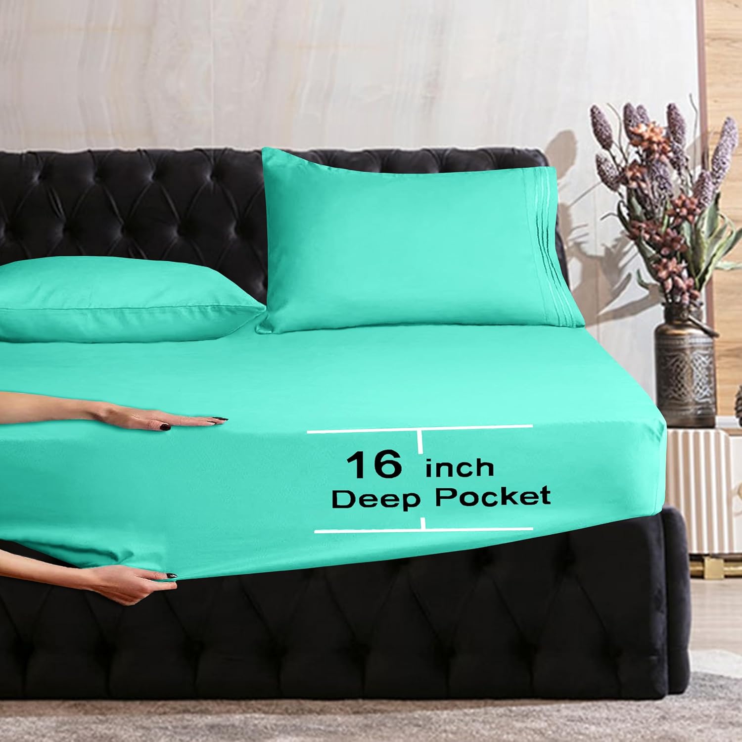 Mocassi Twin XL Sheet Set - Luxury Hotel 1800 Premier Bedding Sheets & Pillowcases - Ultra Soft Breathable & Cooling Bed Sheets - Deep…