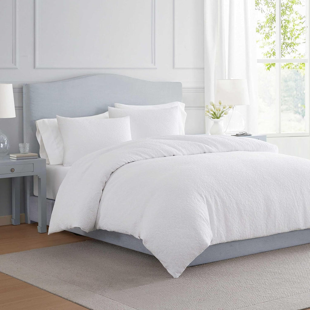 MarthaStewart Martha Stewart - Twin Duvet Cover Set, Cotton-Rich Plain Weave Bedding w/Matching Pillowcase, Lightweight for Year-Round Comf…