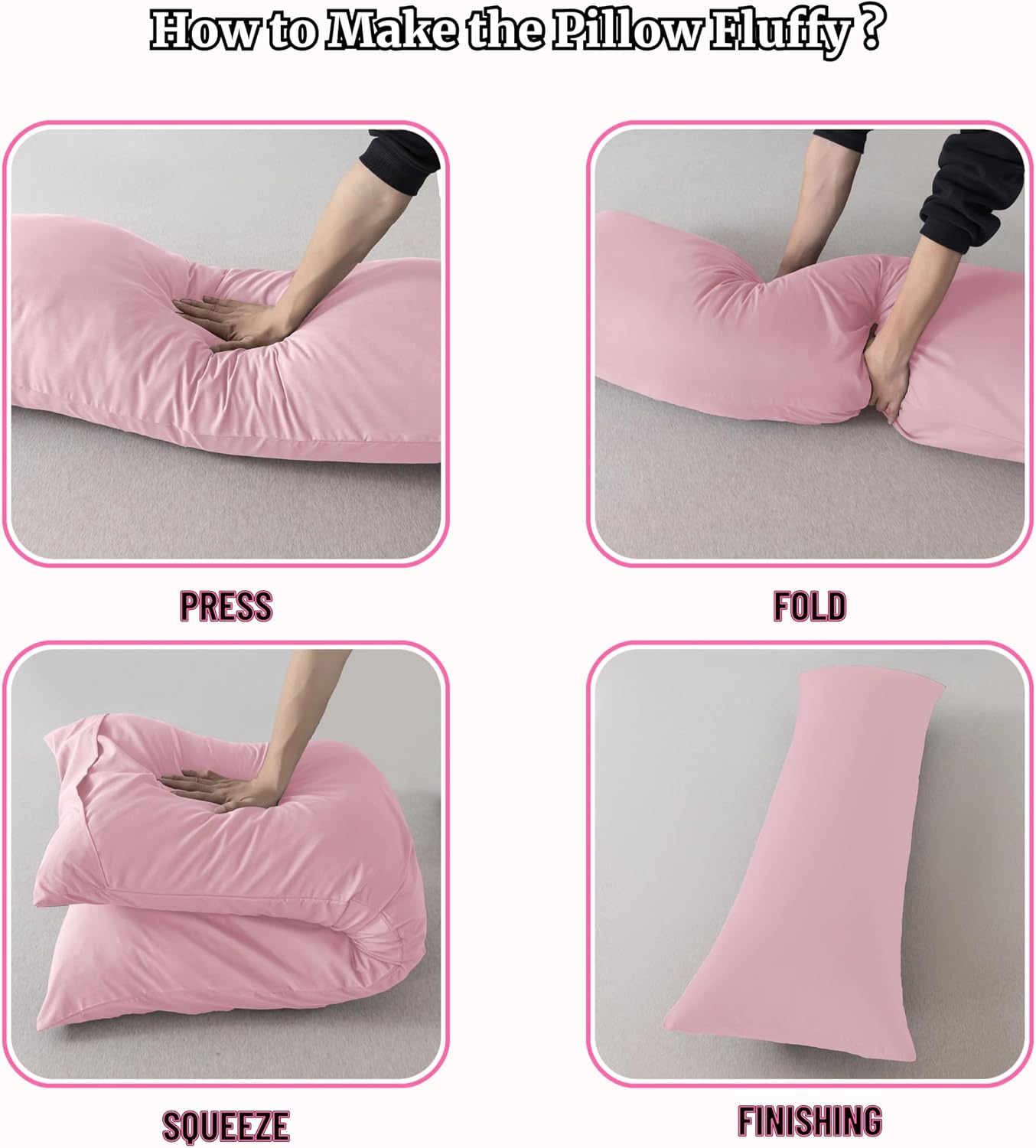 Ubauba Memory Foam Body Pillow with Cover, Full Large Body Pillows Insert for Adults with Envelope Closure Pillowcase, Firm & Fluffy Long…