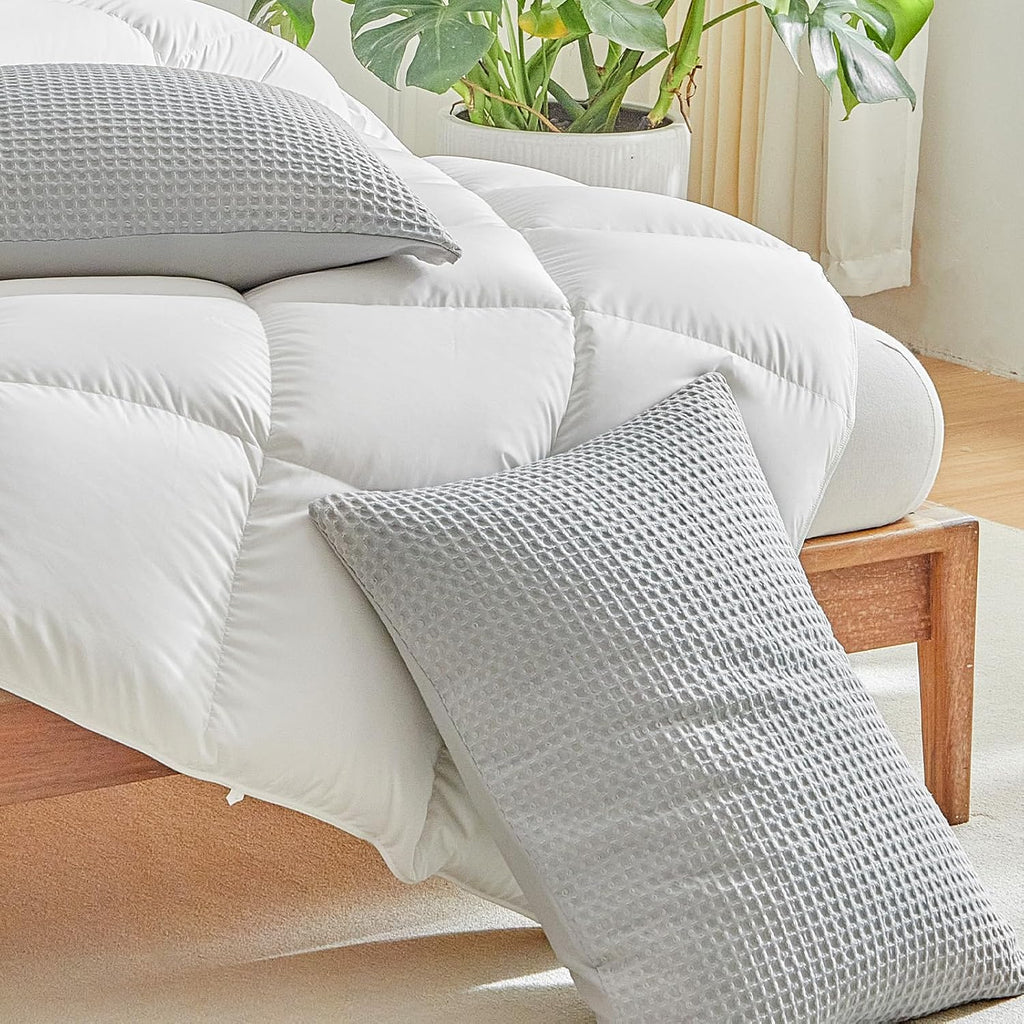 Warmdern Waffle Weave Pillowcases Standard Size 2 Pack Pillow Cases Soft Microfiber Pillow Case Covers Set of 2 Boho Woven Textured Pillowc…