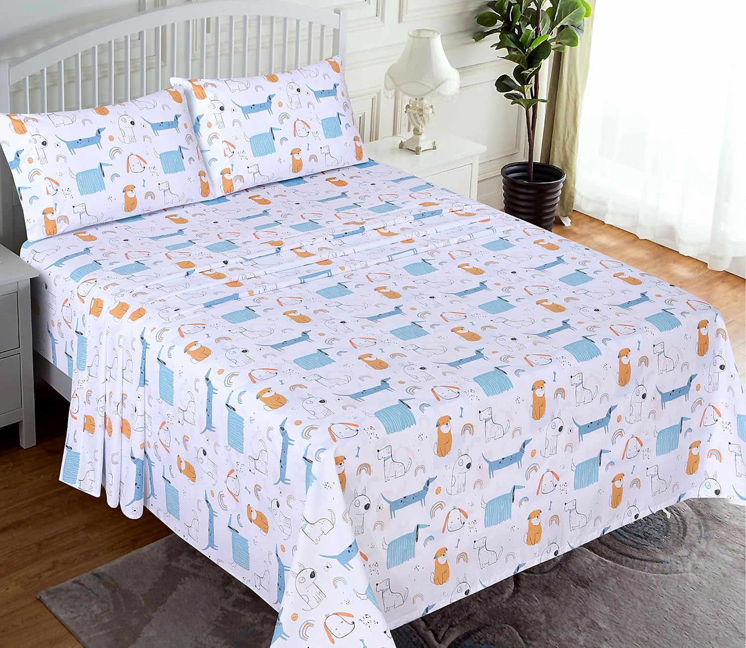 Ruvanti 100% Cotton Percale Sheets Queen Size – Crisp Cooling Bed Sheets for Hot Sleepers, Deep Pocket 16”, Soft Breathable & Durable Hotel…