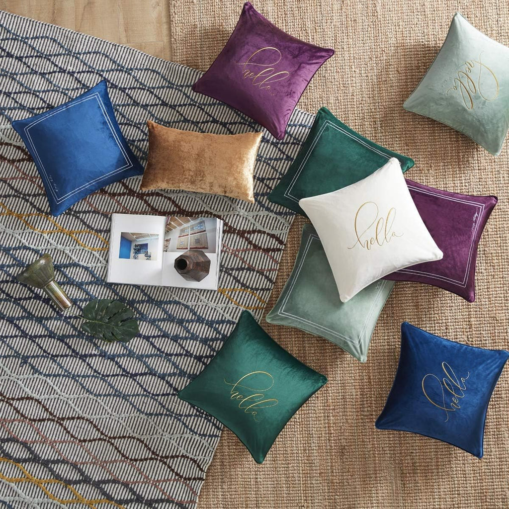 GIGIZAZAFocusingonhomedecoration GIGIZAZA Gold Velvet Decorative Throw Pillow Covers for Sofa Bed 2 Pack Soft Cushion Cover 12x20 2 Pack Go…