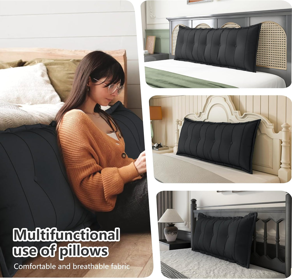 JohnearHomeFashionDecorLife Johnear Bolster Pillow Headboard Backrest Pillow Velvet Large Daybed Cushion Lumber Back Pad Support Positionin…