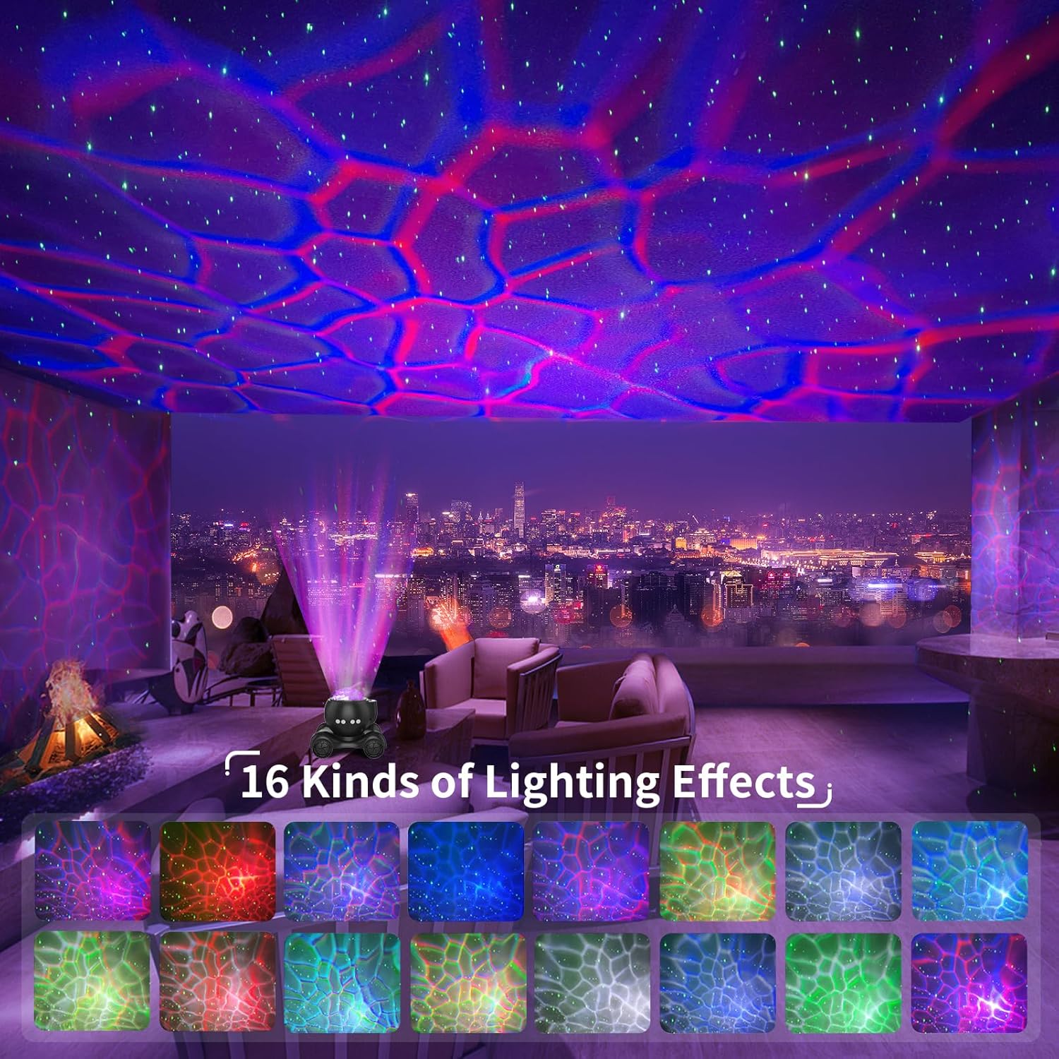 ENOKIK Star Projector, Galaxy Projector Built-in Bluetooth Speaker and 8 White Noise, Night Light for Kids Adults, Aurora Nebula Lamp for…