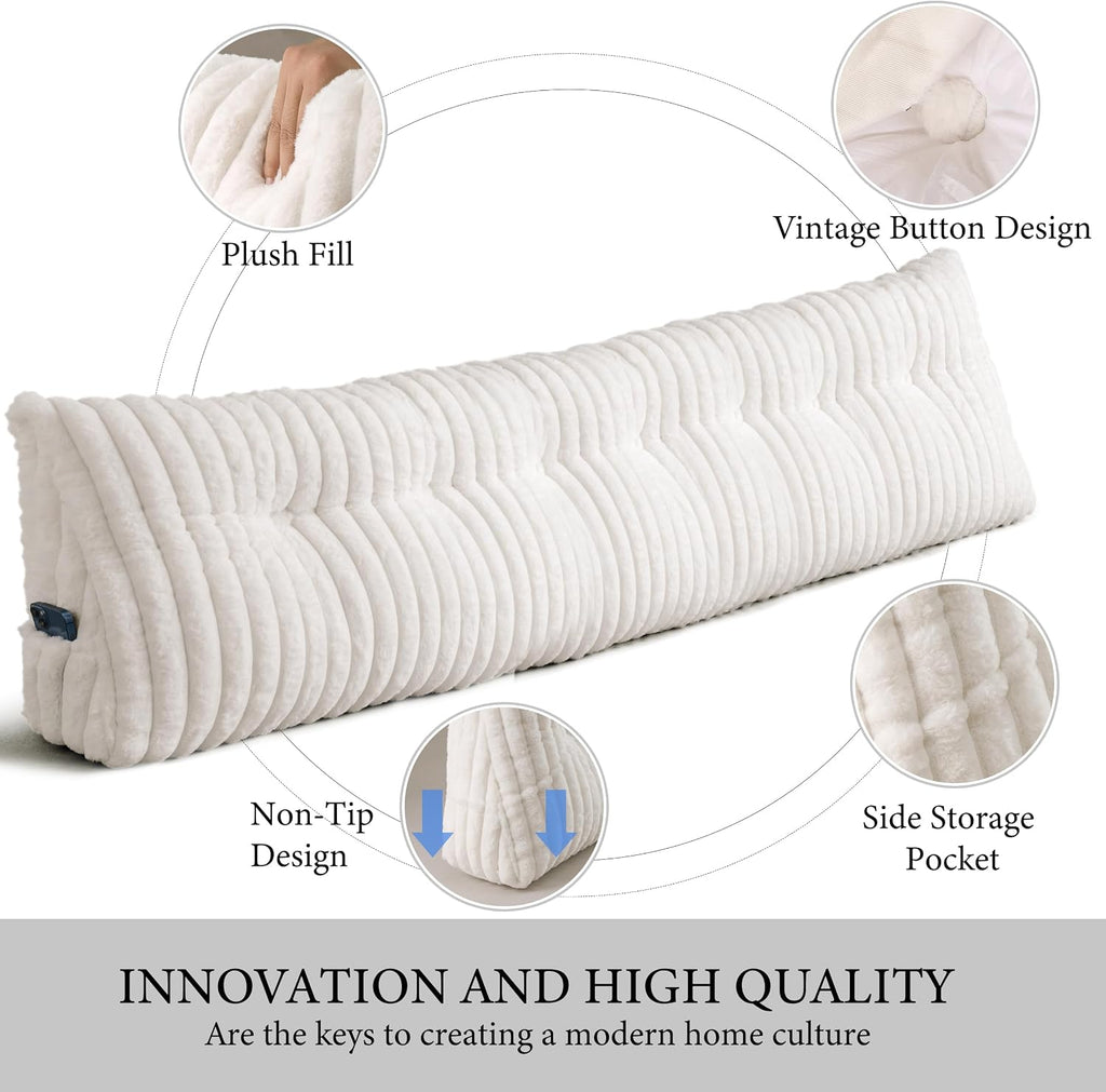 Headboard Pillow King, Triangular Wedge Pillow Headboard King, Cushion Headboards Reading Pillows, Backrest Pillows for Sitting in Bed or…