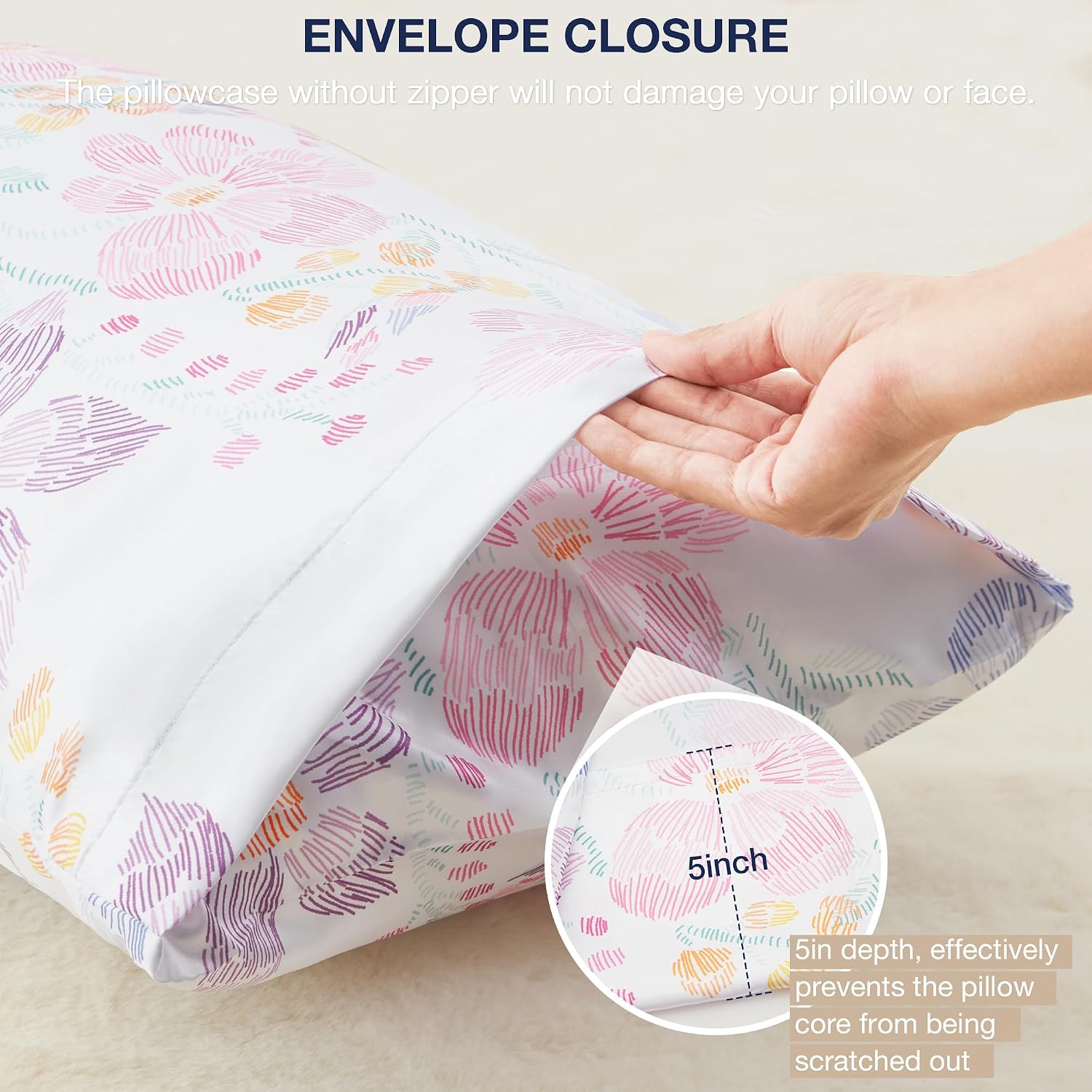 EXQHomeTexitleCoLtd EXQ Home Satin Pillowcase for Hair and Skin Queen - Flower Silk Pillowcase 2 Pack 20x30 inches - Satin Pillow Cases Set…