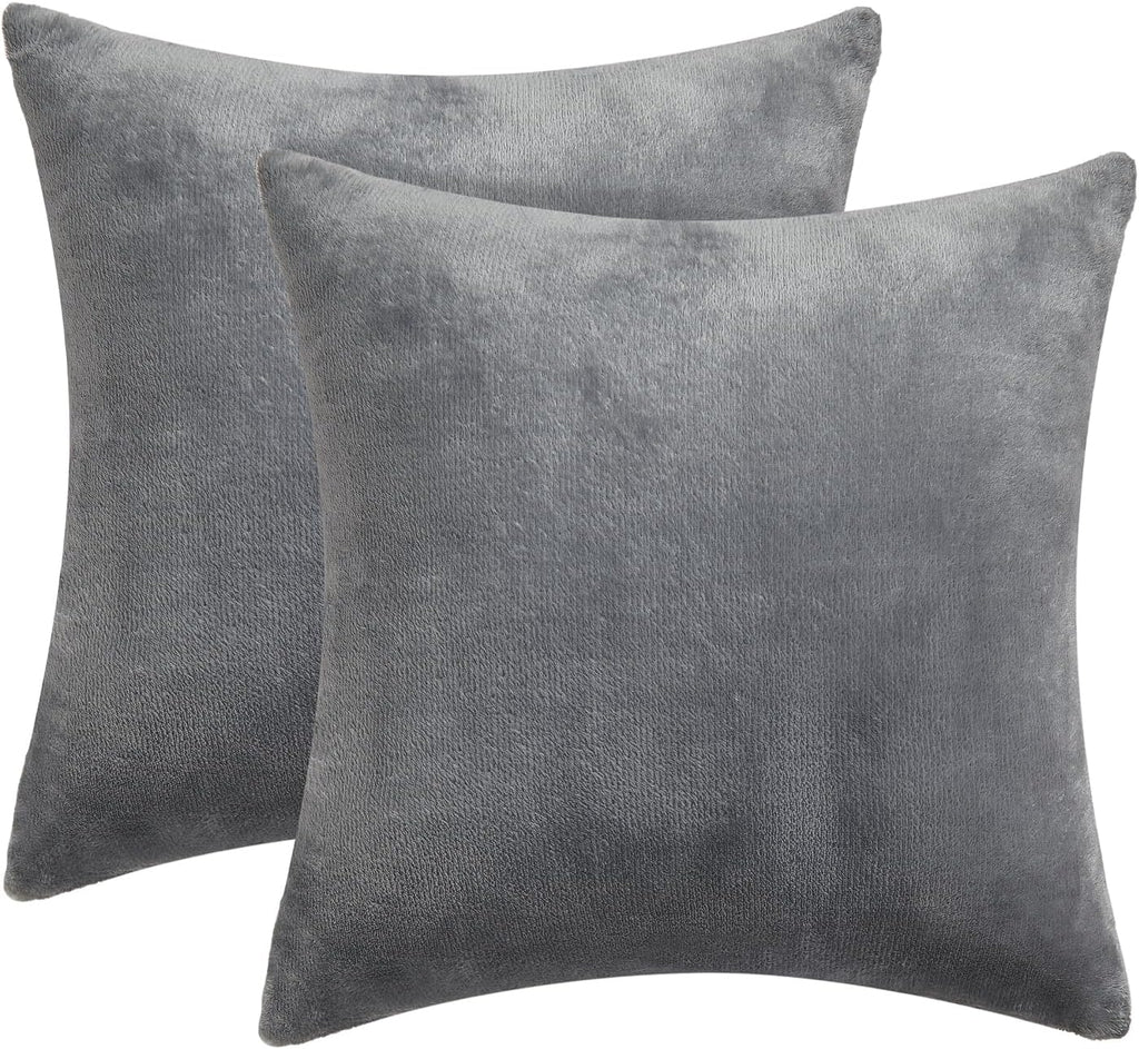 Bedelite Velvet Pillow Covers 26x26 with Zipper, 2 Pack Super Soft Square Pillow Covers for Bedroom, Sofa, Couch, Luxury Cozy Fleece Pillowc…