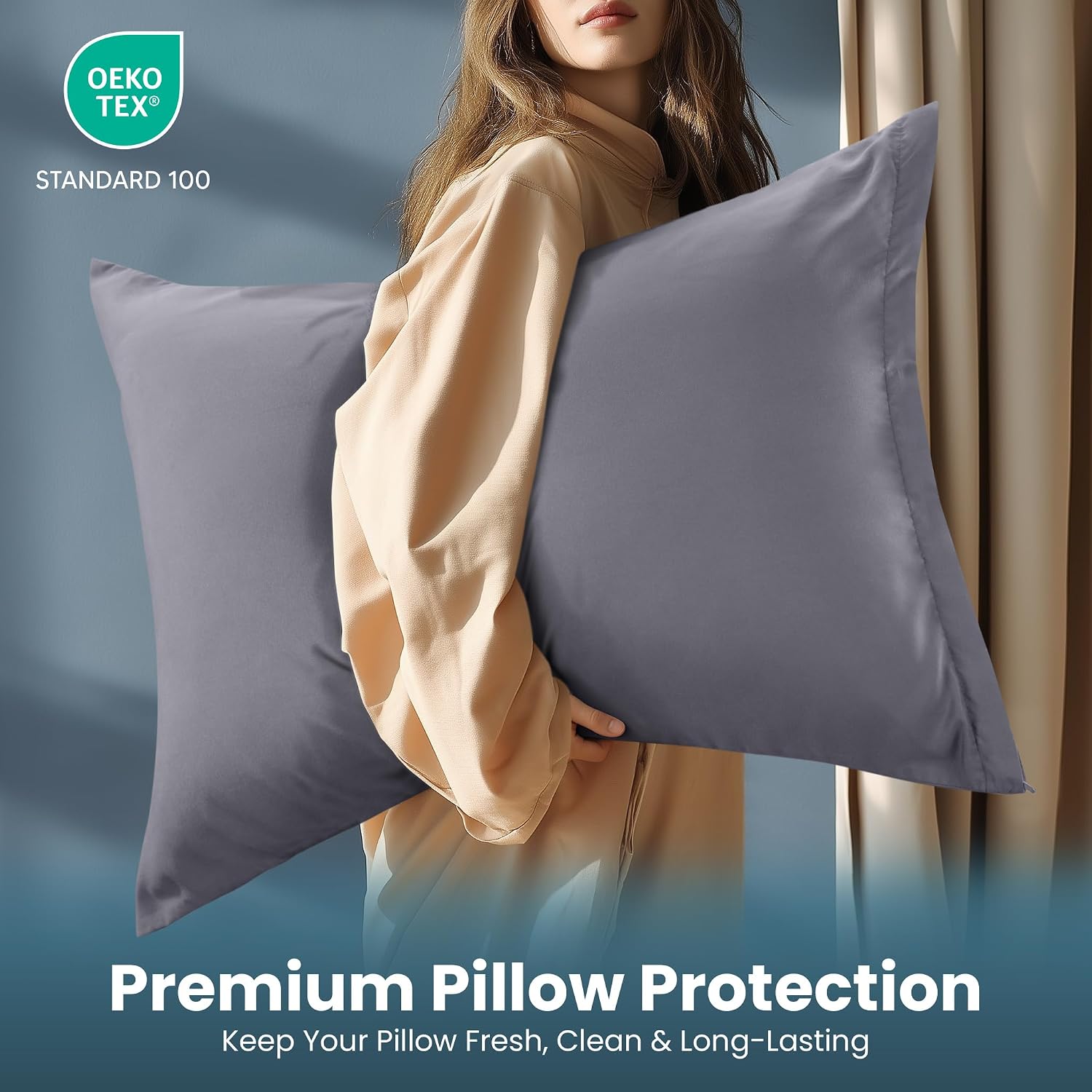 Utopiabedding Utopia Bedding King Pillow Protectors - Pack of 2 - Zipper Closure - Soft Brushed Microfiber Fabric - Shrinkage and Fade Resi…