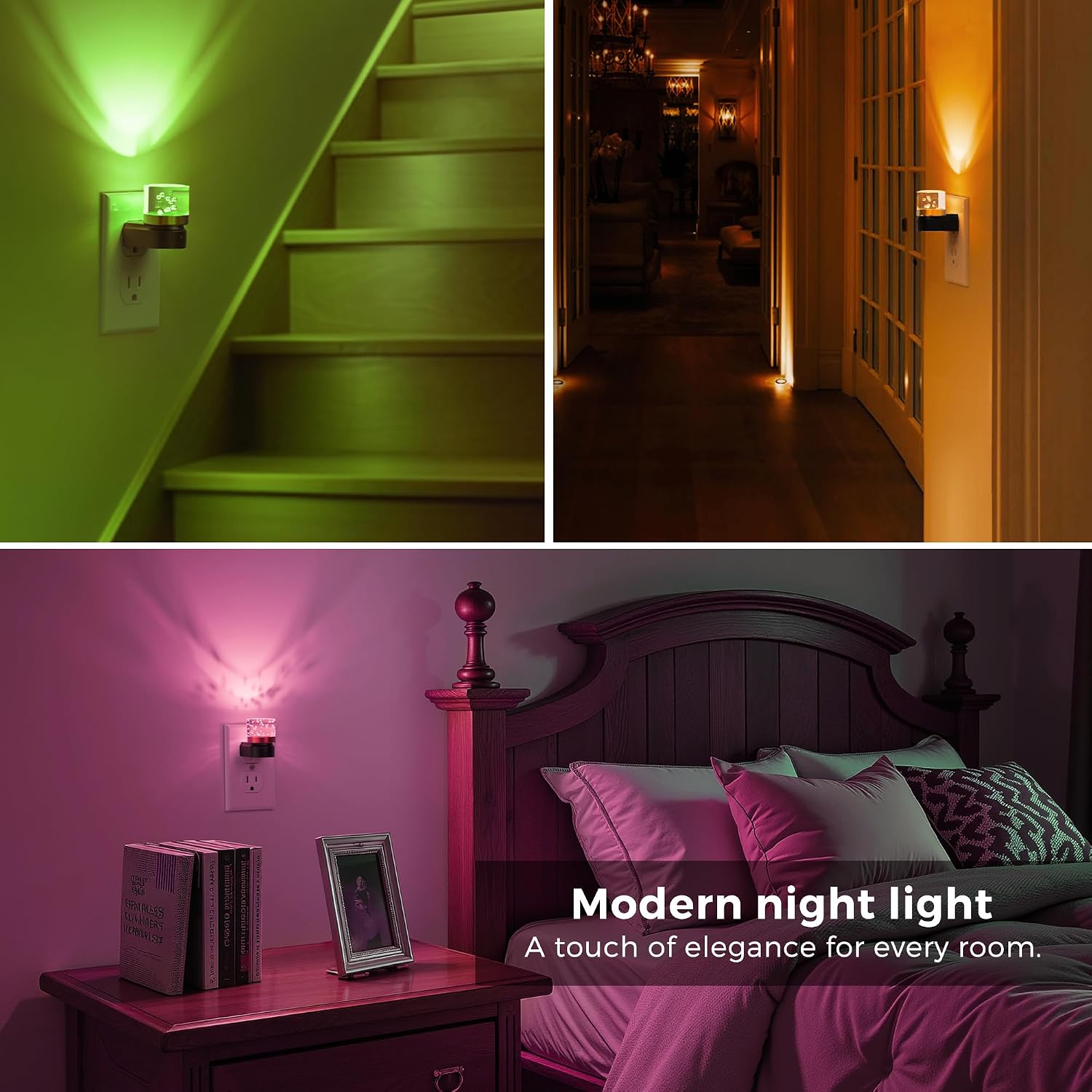 L LOHAS LED Night Light, Night Lights Plug into Wall, Color Changing Nursery Nightlight RGB with Dusk to Dawn Sensor, Nightlight Plug in…