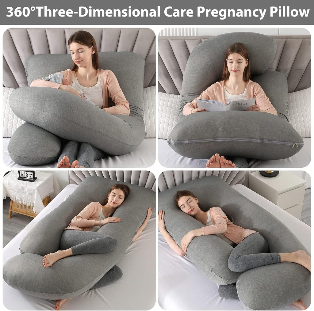 BATTOP Pregnancy Pillows with Cooling Cover, Maternity Body Pillow for Sleeping, Support for Back, Hips, Legs, Belly for Pregnant…