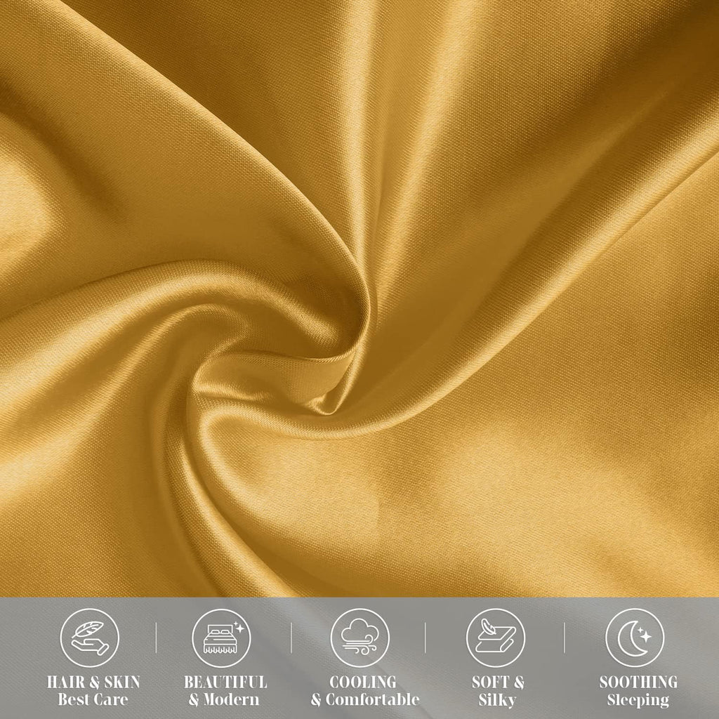 Elegantcomfort Elegant Comfort 2-Pack Cooling Viscose Satin Pillowcase Set with Hidden Zipper Closure, Silky Smooth for Hair and fabric…